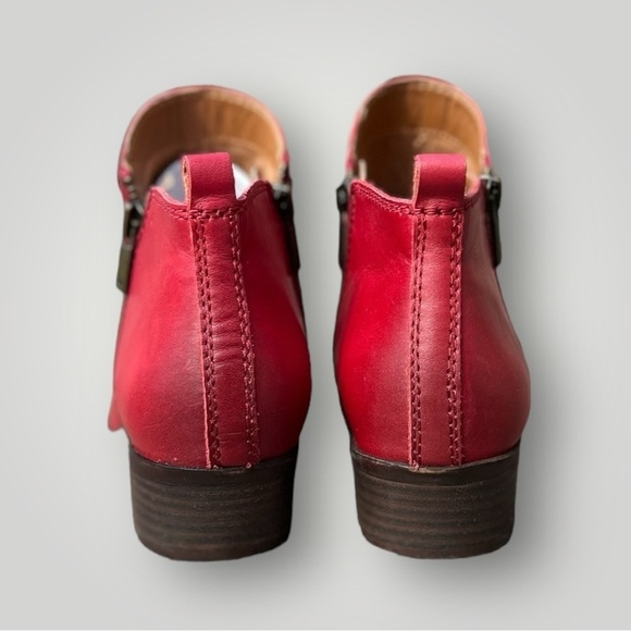 🌻Lucky Brand Leather Basel Bootie Ankle Boots Size 5 - Picture 2 of 11